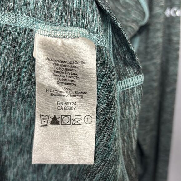 Columbia Gray and Teal Heathered 1/4 Zip Pullover Reflective Top Size Small - Picture 8 of 9